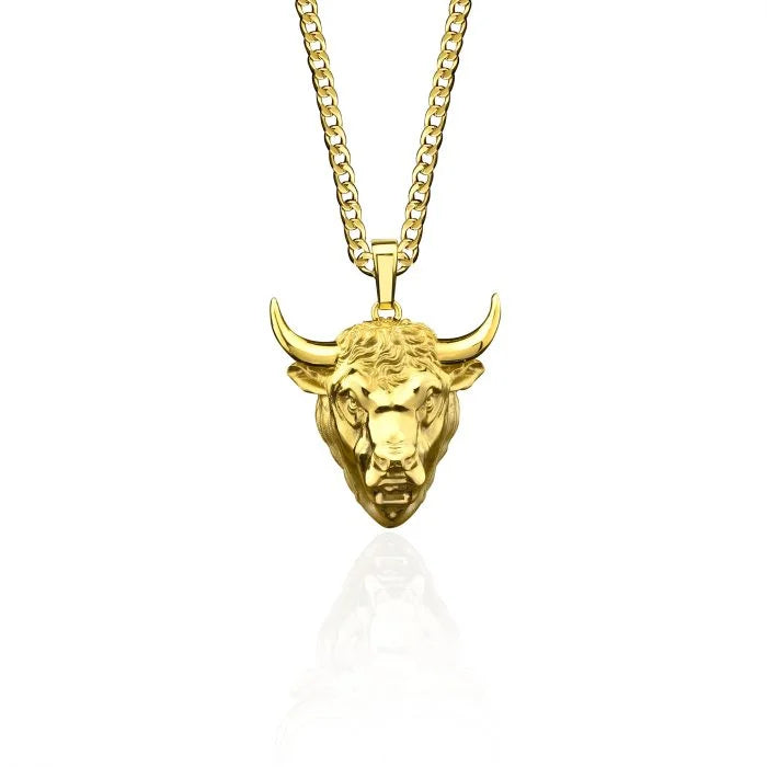 3D Bull Head Necklace