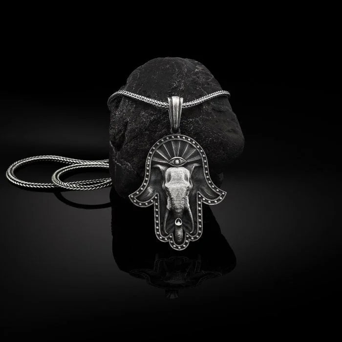 Hamsa and Elephant Necklace