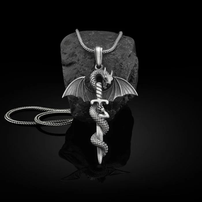 Winged Dragon Sword Necklace