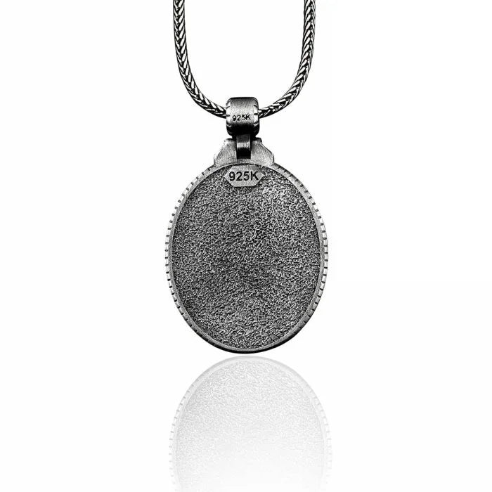 Sacred Heart Medallion Silver Necklace