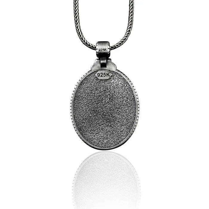 Padre Pio Medallion Silver Necklace