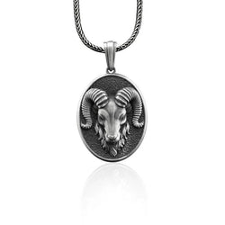 Aries Ram Silver Necklace