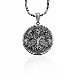 Yggdrasil The Tree of Life with Wolf Necklace