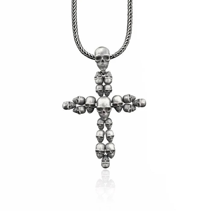Cross with Skull Motif Necklace