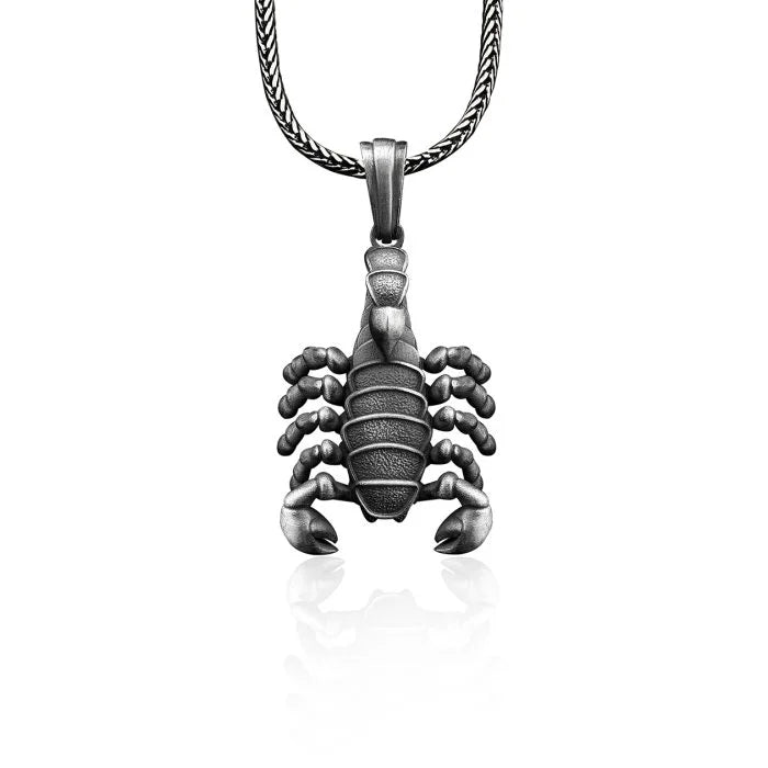 3D Scorpion Silver Necklace