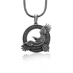 Tiny Trinity Celtic Raven Viking Pagan Necklace
