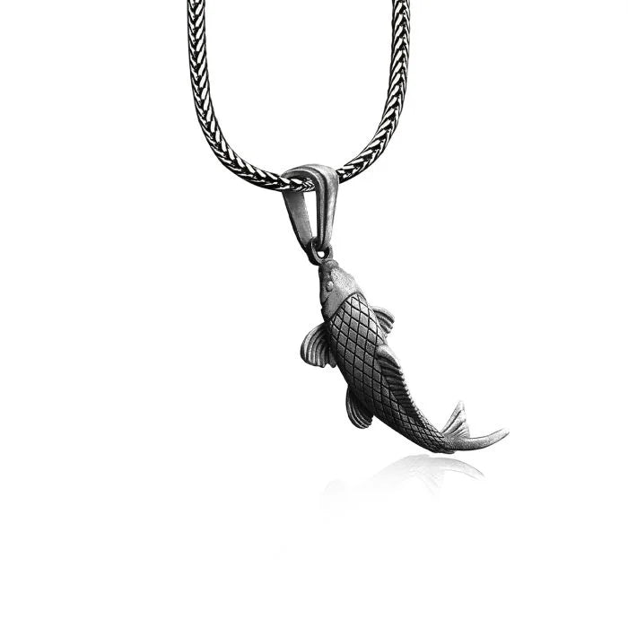 Japanese Koi Fish Silver Necklace