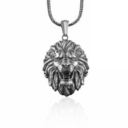 Roaring Lion Silver Necklace