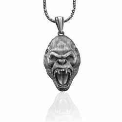 Gorilla Silver Necklace