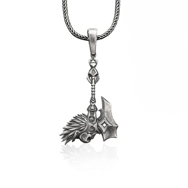 Winged War Axe Necklace