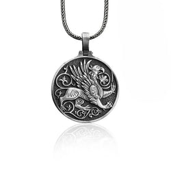 Gryphon 925 Sterling Silver Coin Pendant