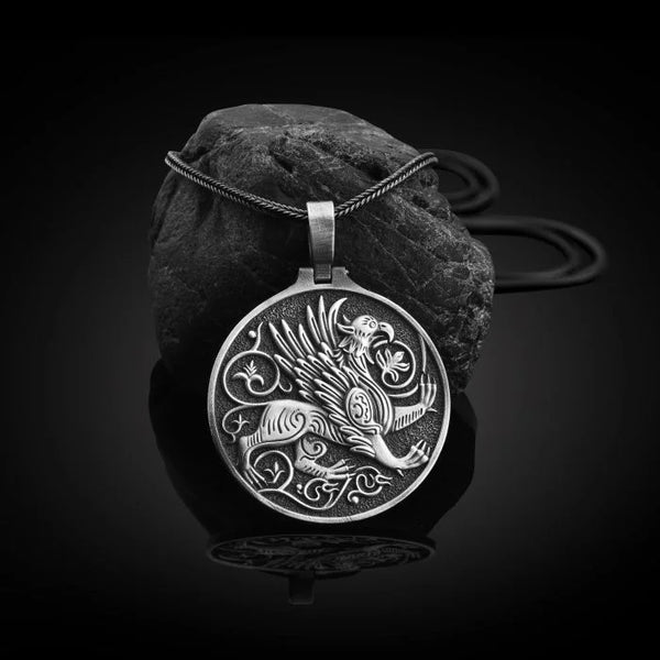 Gryphon 925 Sterling Silver Coin Pendant