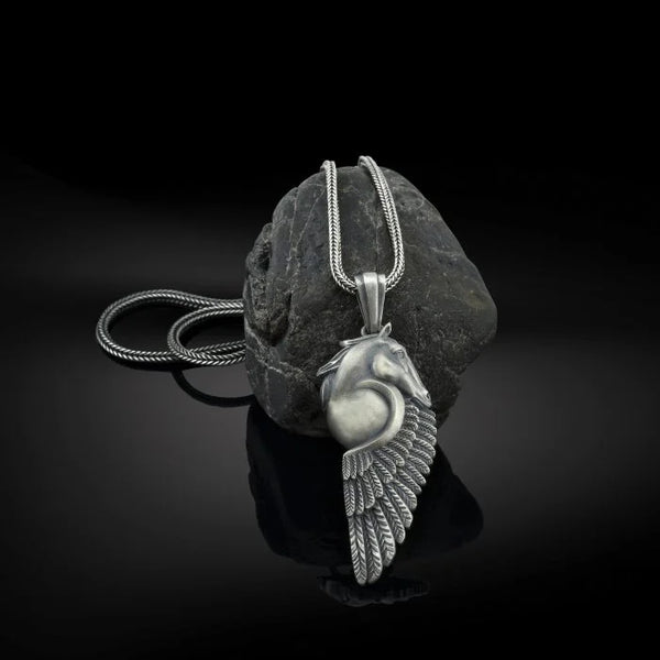 Pegasus Horse Head Necklace