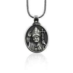 Pope John Paul Silver Necklace