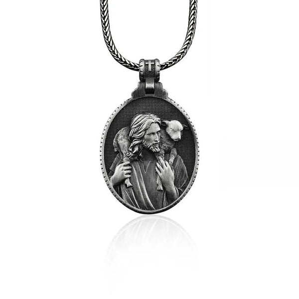 Shepherd Jesus with Lamb Necklace