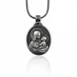 Virgin Mary With Jesus Necklace