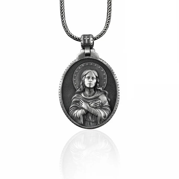 Virgin Mary Medallion Necklace