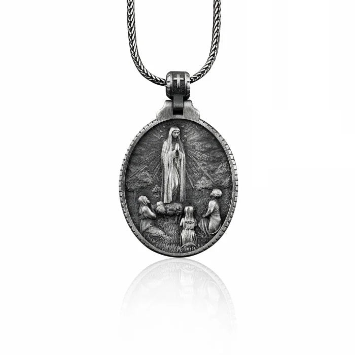 Our Lady of Fatima Silver Necklace