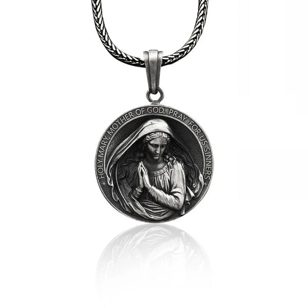 Virgin Mary Pray For Us Necklace