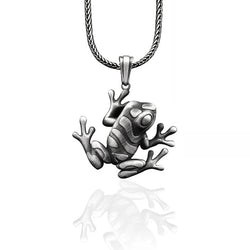 3D Frog Silver Necklace