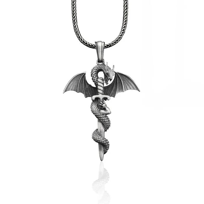 Winged Dragon Sword Necklace