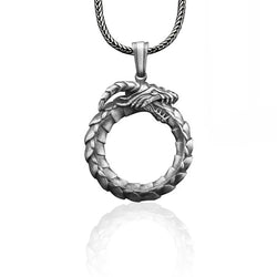 Ouroboros Dragon with Horns Necklace