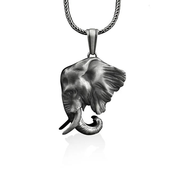 Elephant Head Silver Necklace