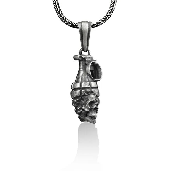 Skull and Grenade Necklace