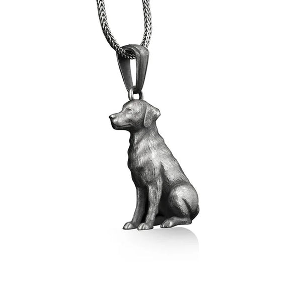 Sitting Dog Silver Necklace