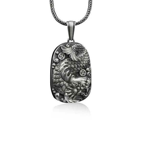 Dragon Fish Silver Necklace