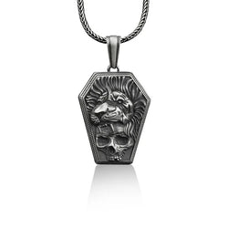 Lion and Skull in Coffin Necklace